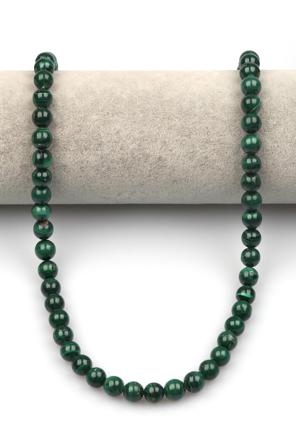 Malakit ( AB Kalite ) Doğaltaş Dizi 8 mm Küre Kesim