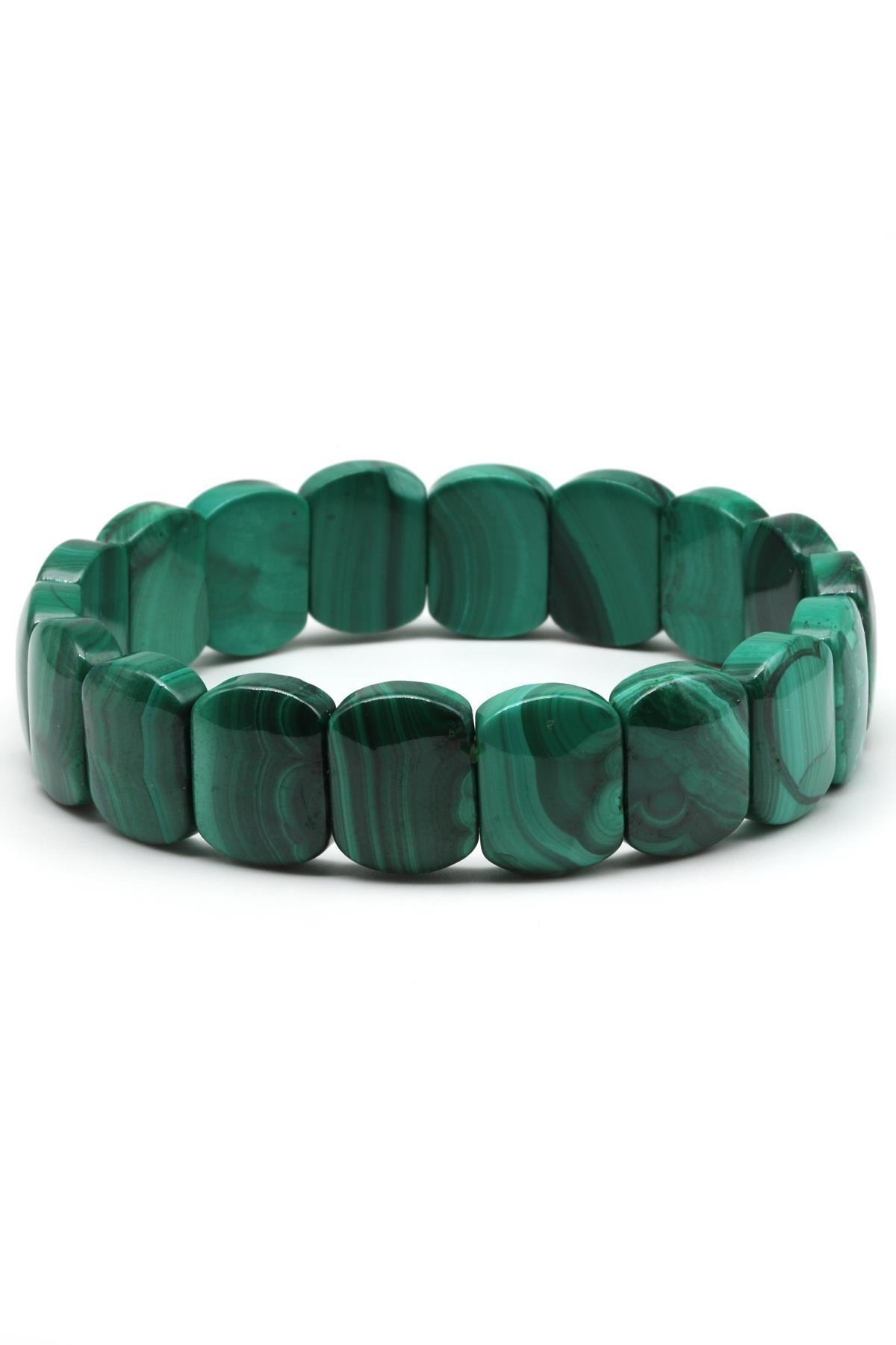 Malakit Doğal Taş Bileklik 10 x 14 mm Özel Kesim