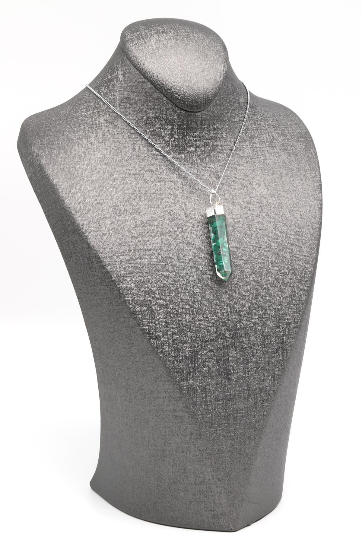 Malakit Doğal Taş Orgonit Kolye