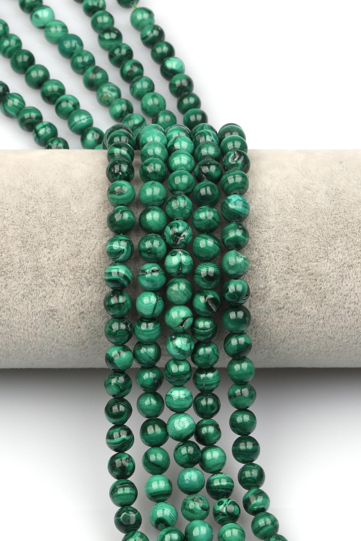 Malakit Doğaltaş Dizi 6 mm Küre Kesim