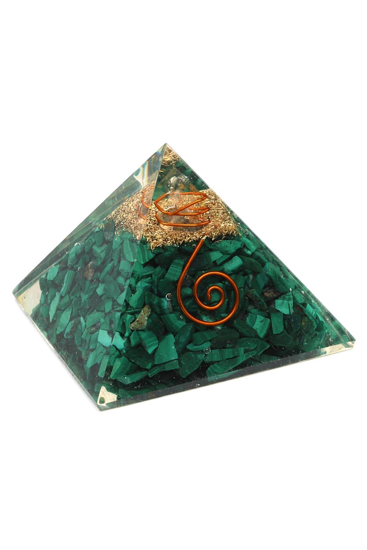 Malakit Taşından Orgonit Piramit