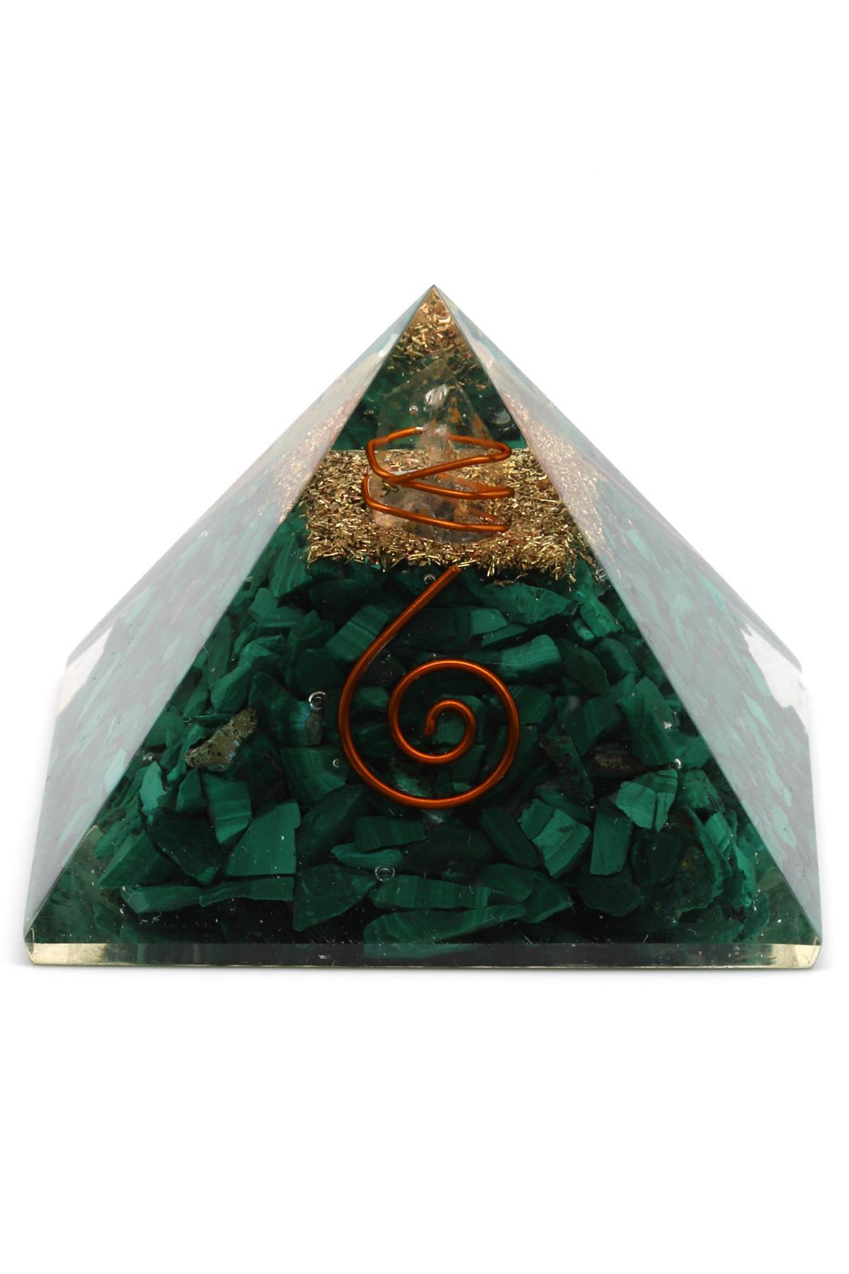 Malakit Taşından Orgonit Piramit