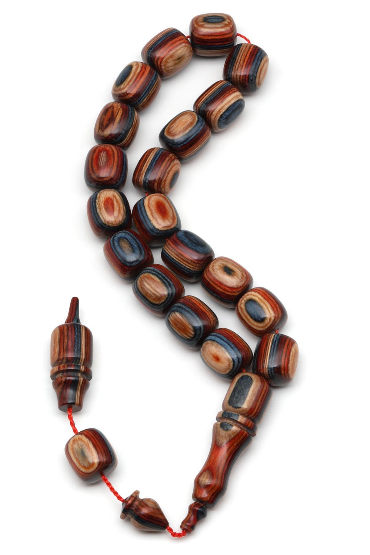 Maskot Efe Kırmızı Kafur Ağacı Tesbih 8 x 9 mm Kapsül Kesim