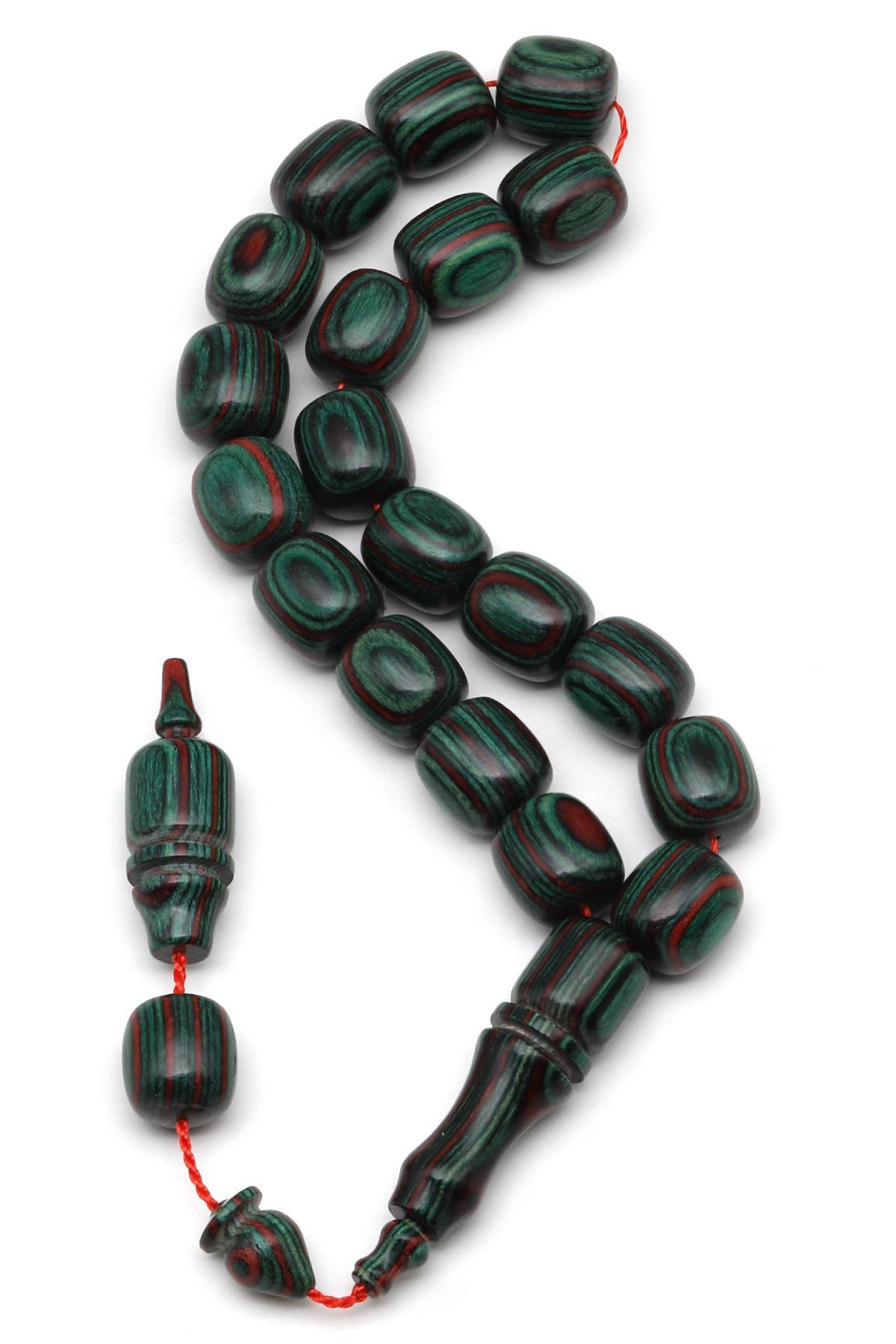 Maskot Efe Koyu Yeşil Kafur Ağacı Tesbih 7 x 8 mm Kapsül Kesim