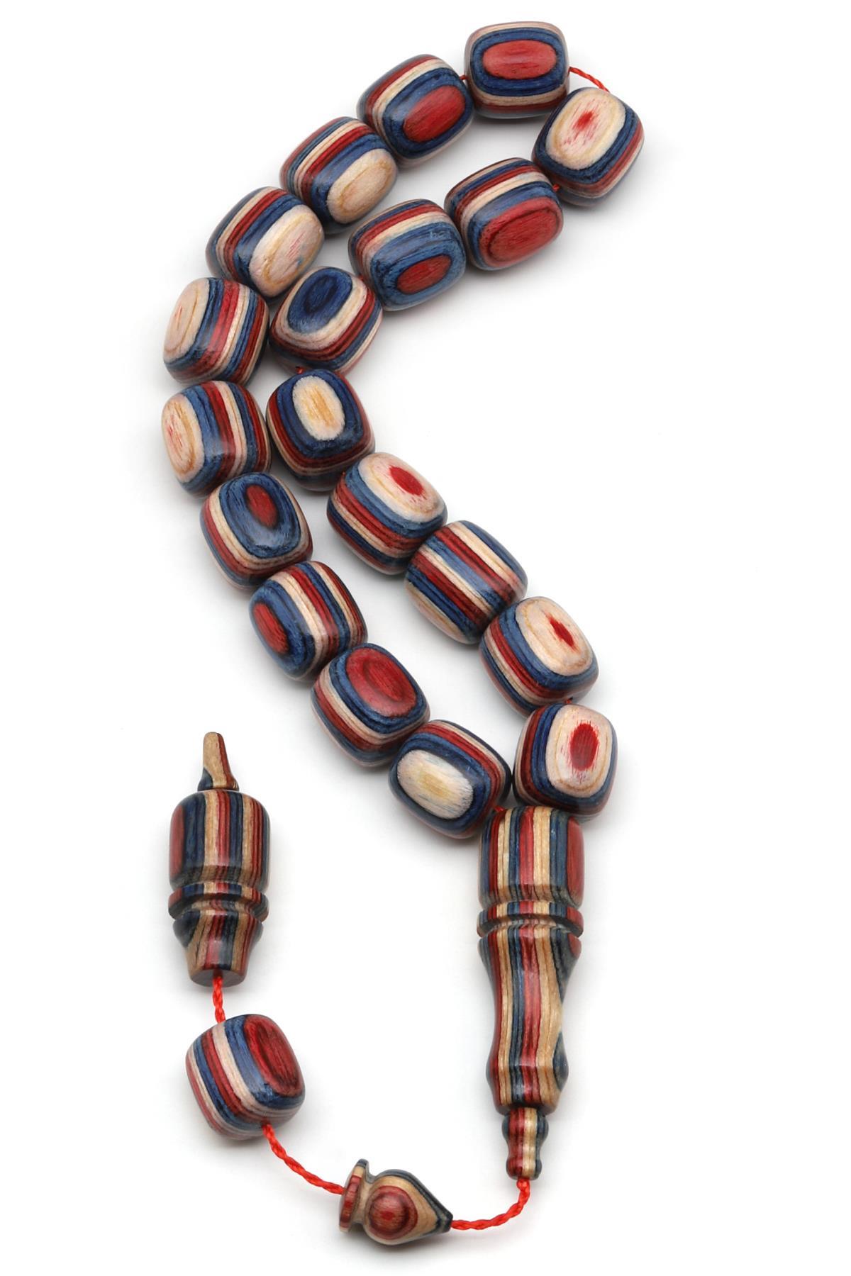 Maskot Efe Mavi-Beyaz Kafur Ağacı Tesbih 11 x 12 mm Kapsül Kesim