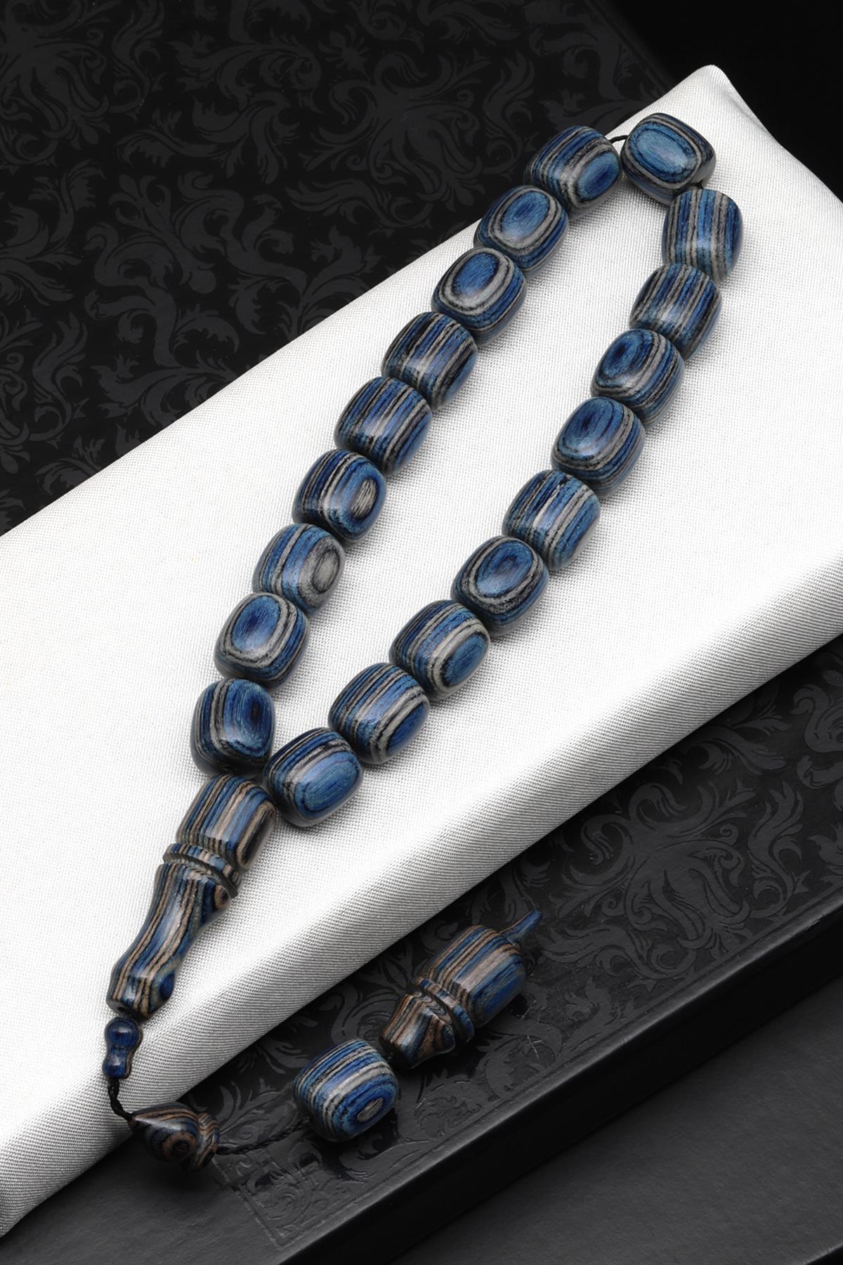 Maskot Efe Mavi Kafur Ağacı Tesbih 8 x 9 mm Kapsül Kesim