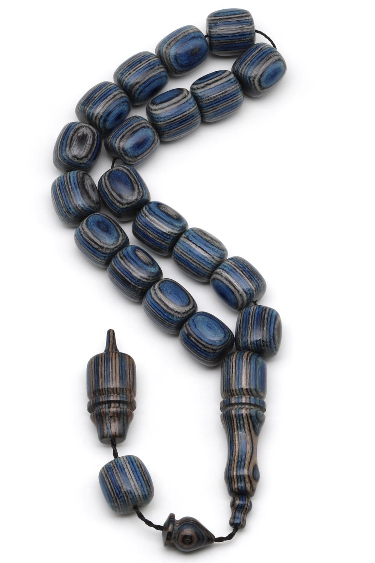 Maskot Efe Mavi Kafur Ağacı Tesbih 8 x 9 mm Kapsül Kesim