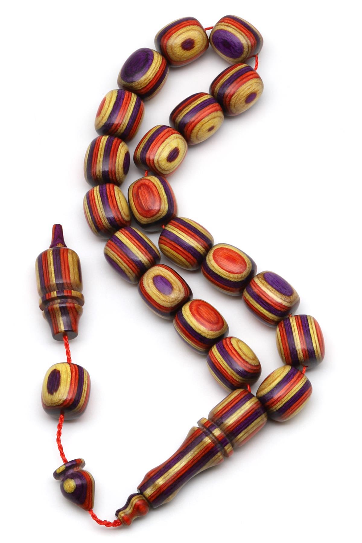 Maskot Efe Sarı-Turuncu Kafur Ağacı Tesbih 7 x 8 mm Kapsül Kesim