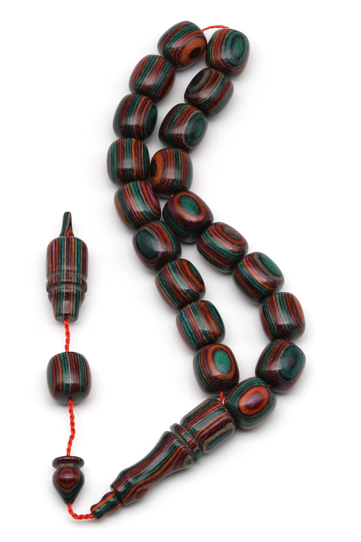 Maskot Efe Yeşil Kafur Ağacı Tesbih 8 x 9 mm Kapsül Kesim