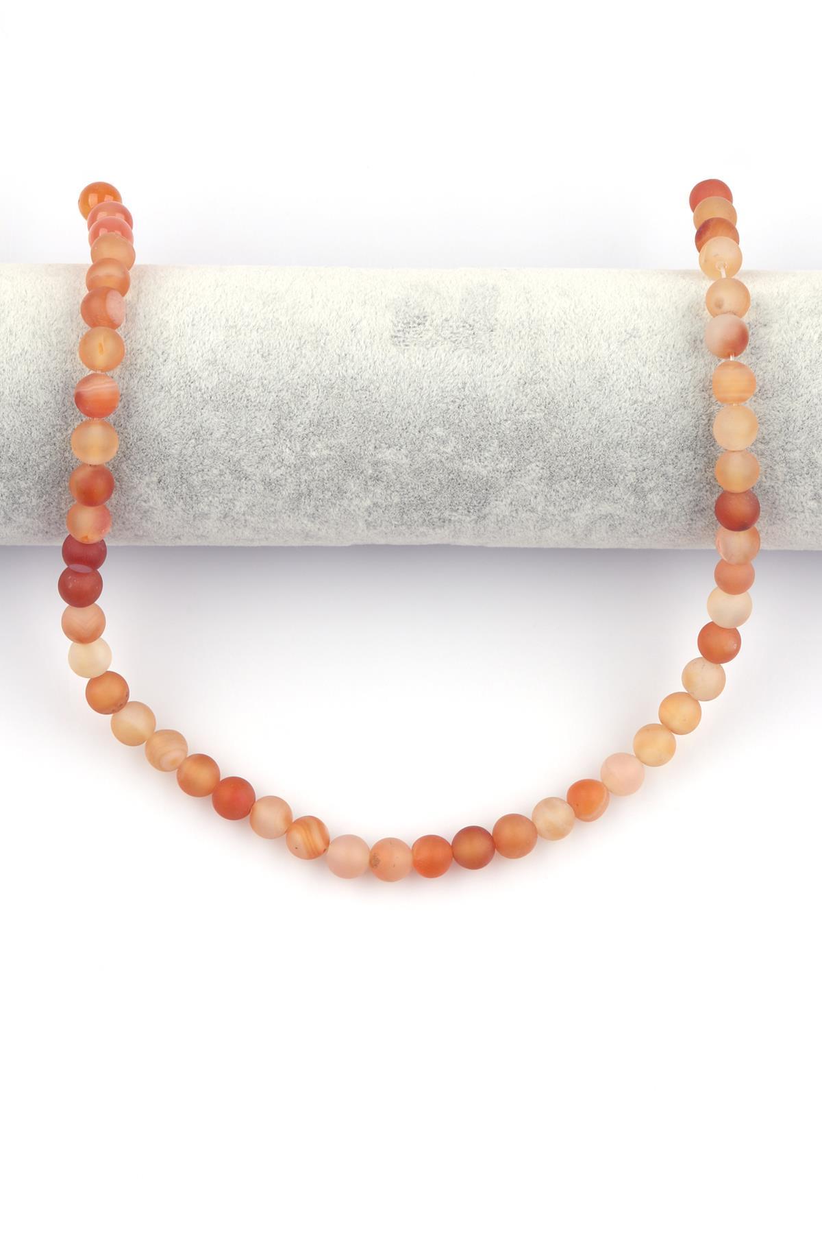 Mat Akik Doğal Taş Dizi 8 mm Küre Kesim