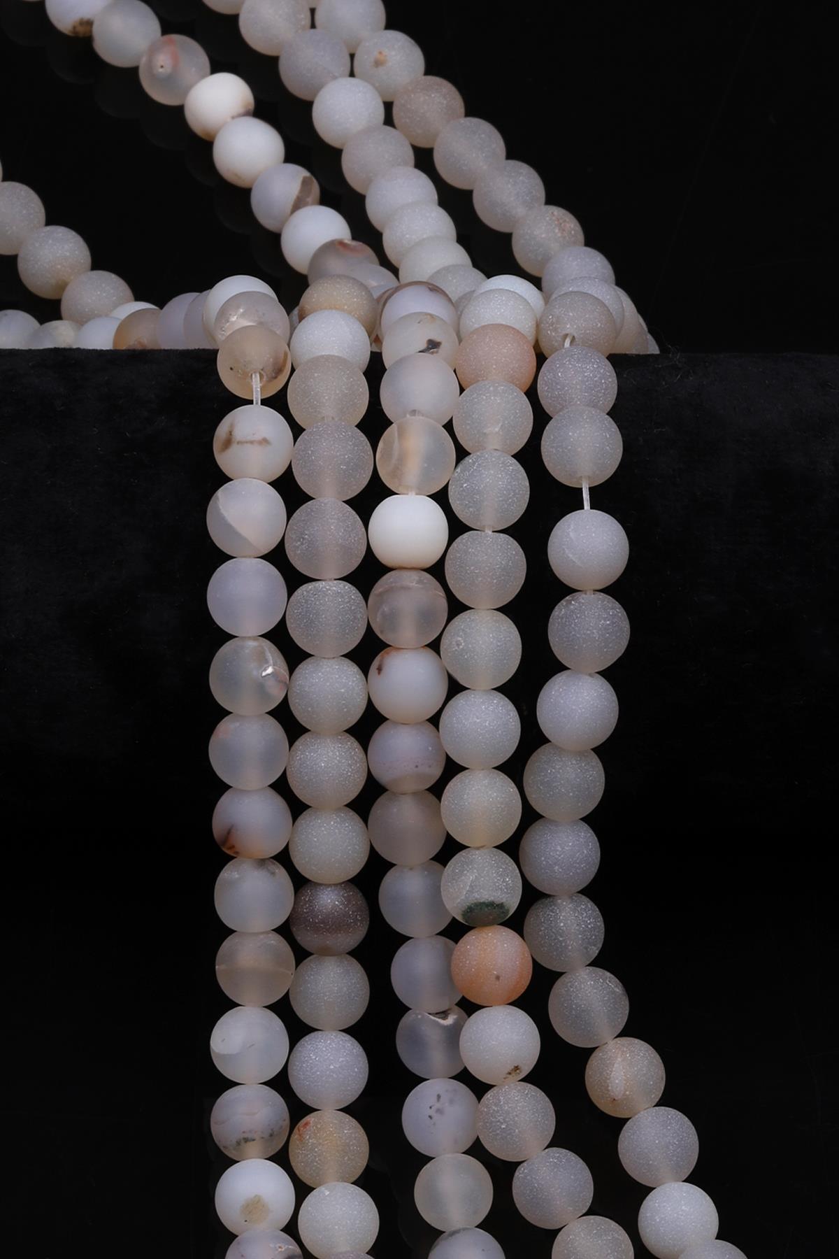 Mat Akik Doğaltaş Dizi 8 mm Küre Kesim