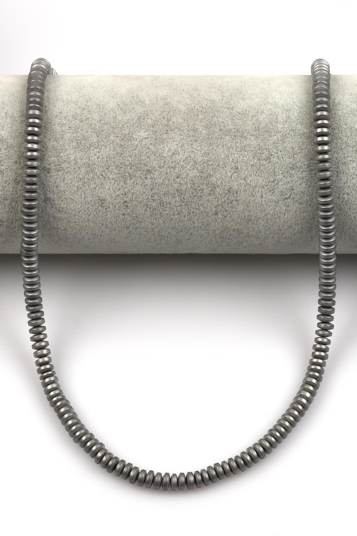 Mat Gri Renkli Hematit Dizi 2 x 5 mm Rondel Kesim