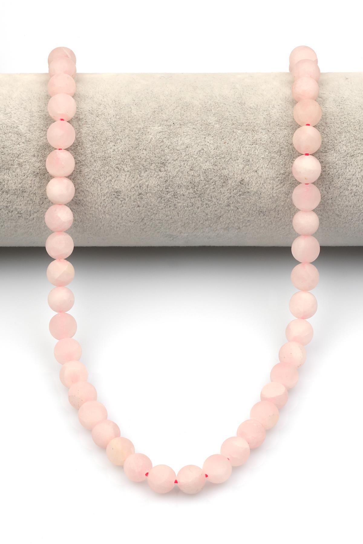 Mat Pembe Kuvars Doğaltaş Dizi 8 mm Küre Kesim