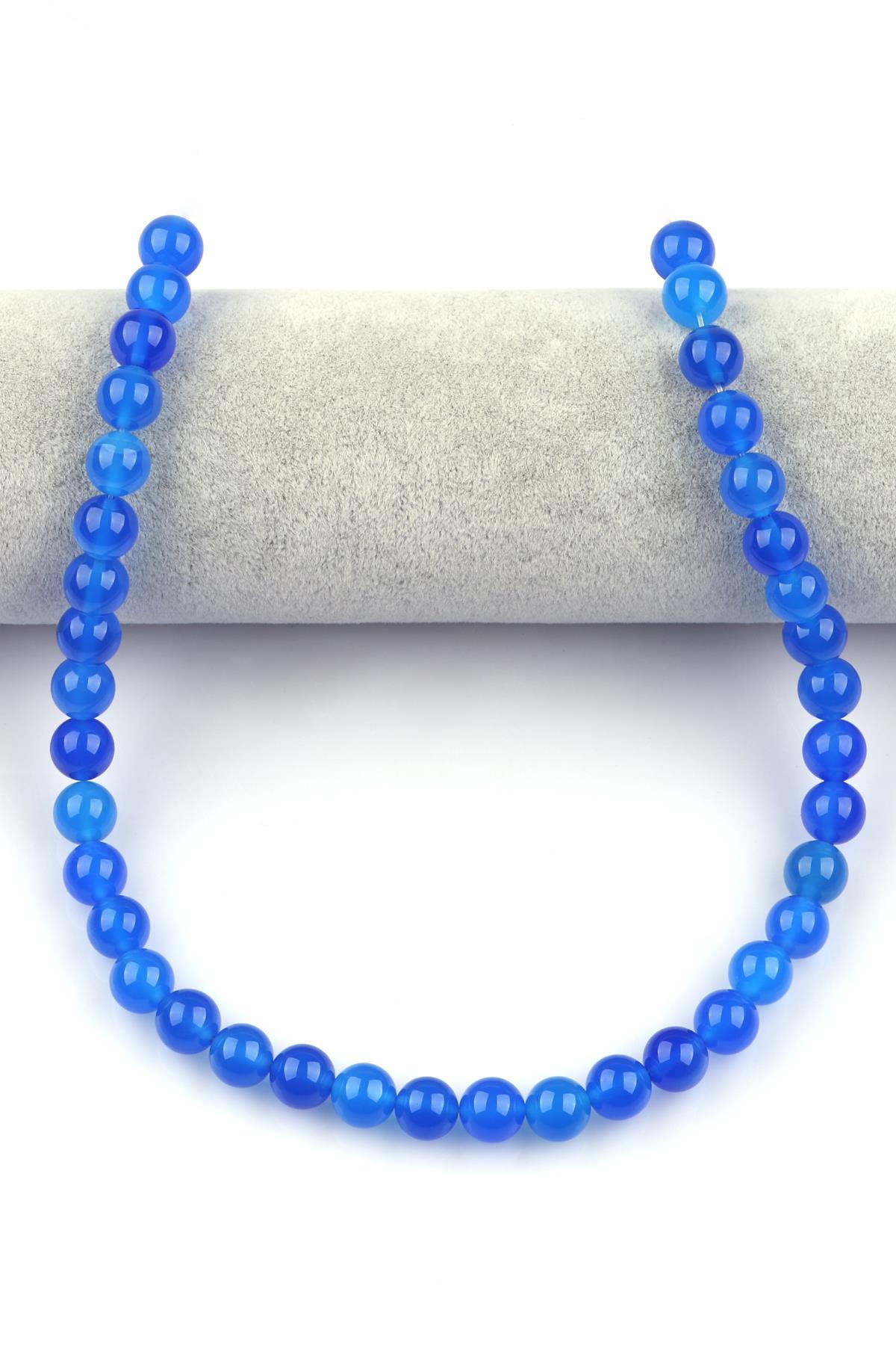 Mavi Akik ( A Kalite ) Doğal Taş Dizi 10 mm Küre Kesim