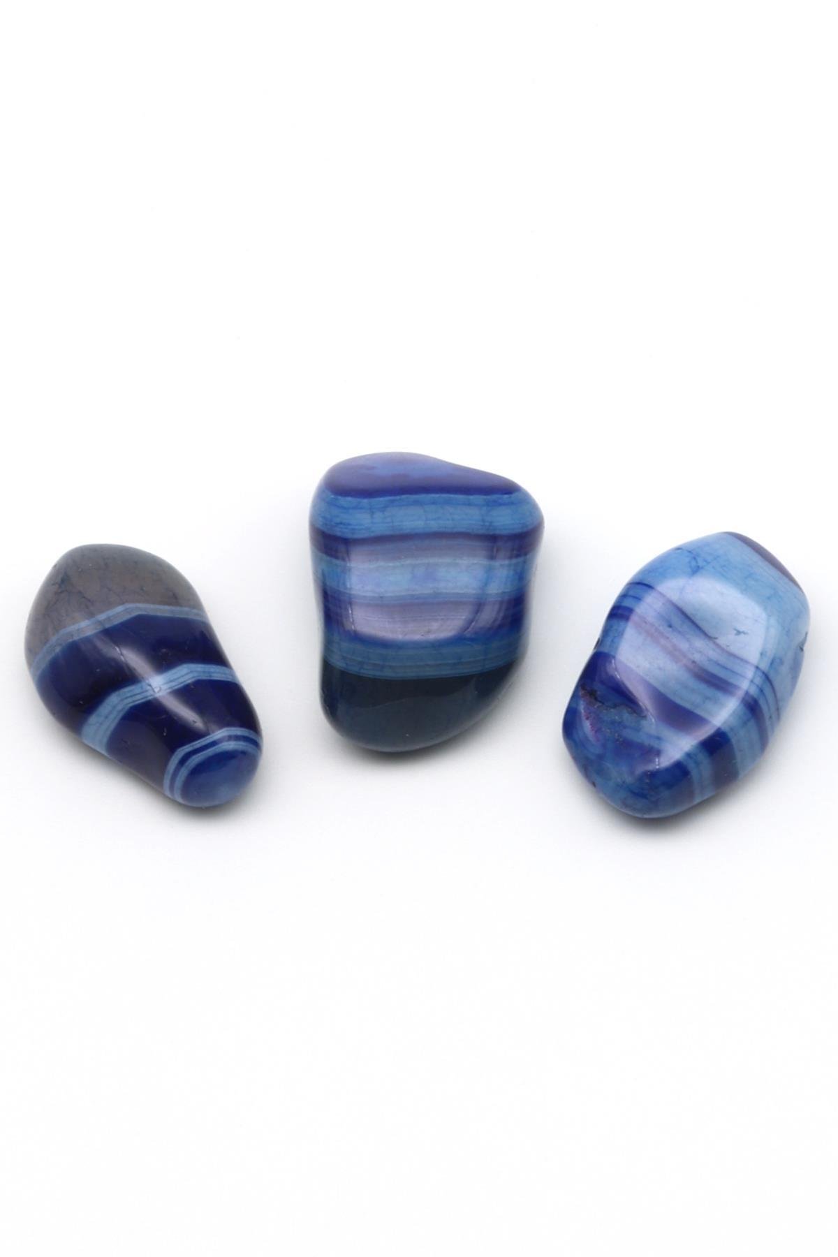 Mavi Akik Doğal Taş Tamburlanmış Parça - Tımbıl