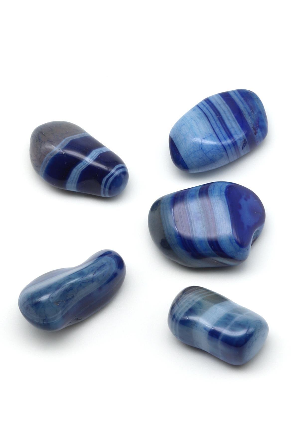 Mavi Akik Doğal Taş Tamburlanmış Parça - Tımbıl