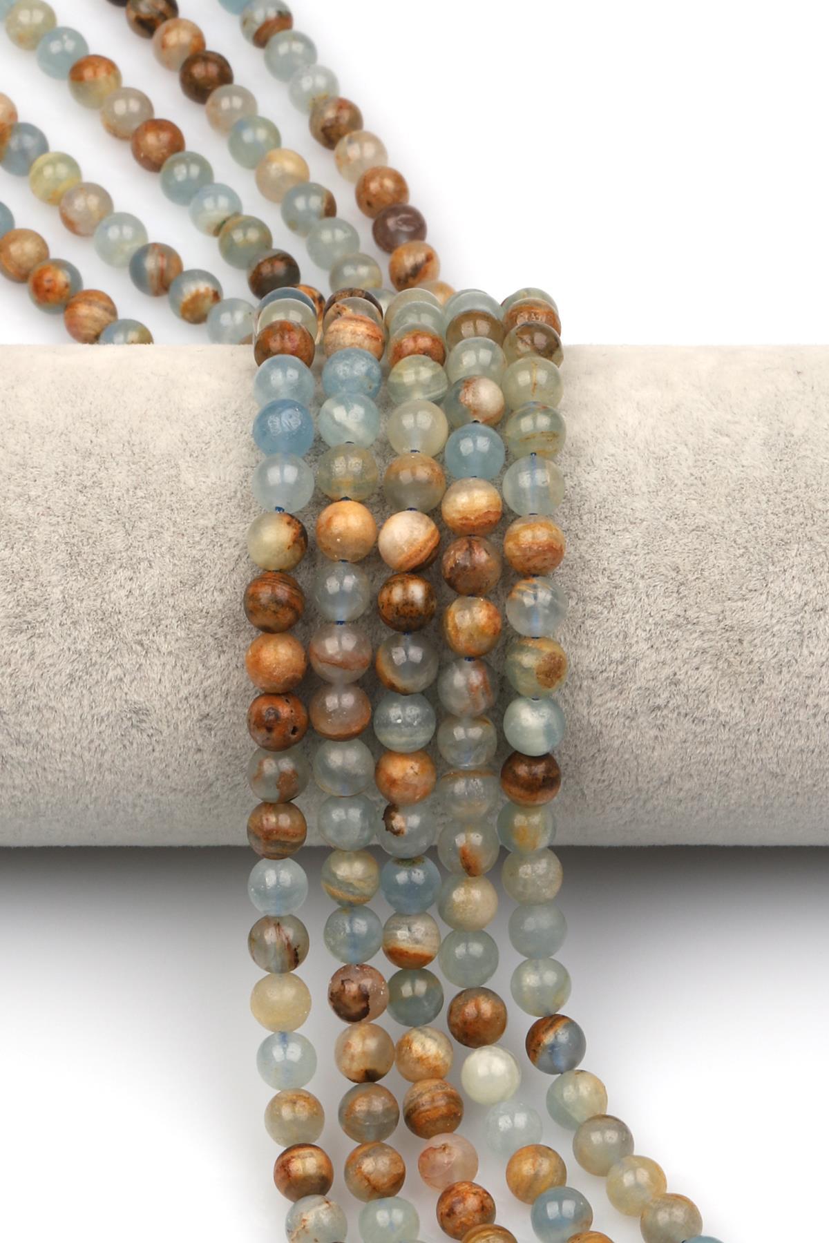 Mavi Kalsit Doğaltaş Dizi 6 mm Küre Kesim