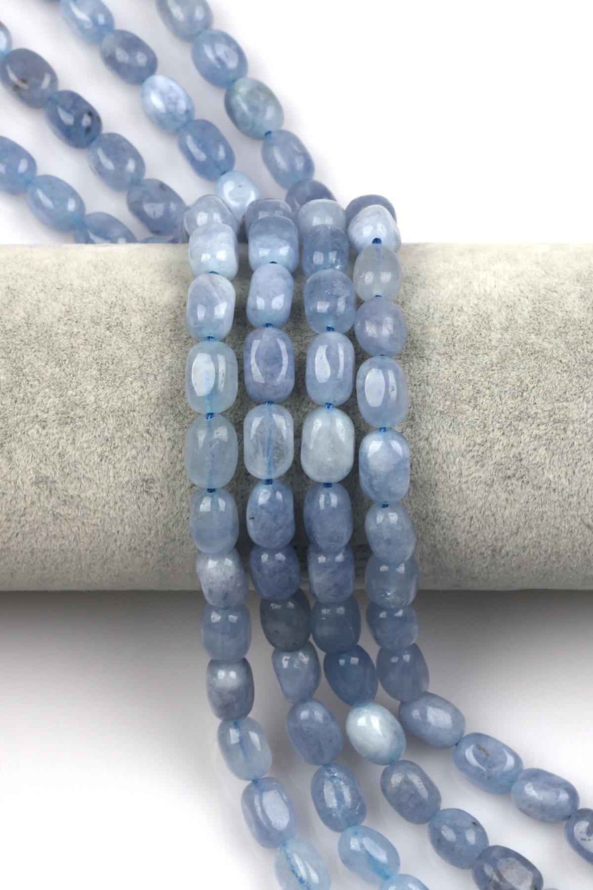 Mavi Kuvars Doğal Taş Dizi 7 x 11 mm Şekilsiz Kesim