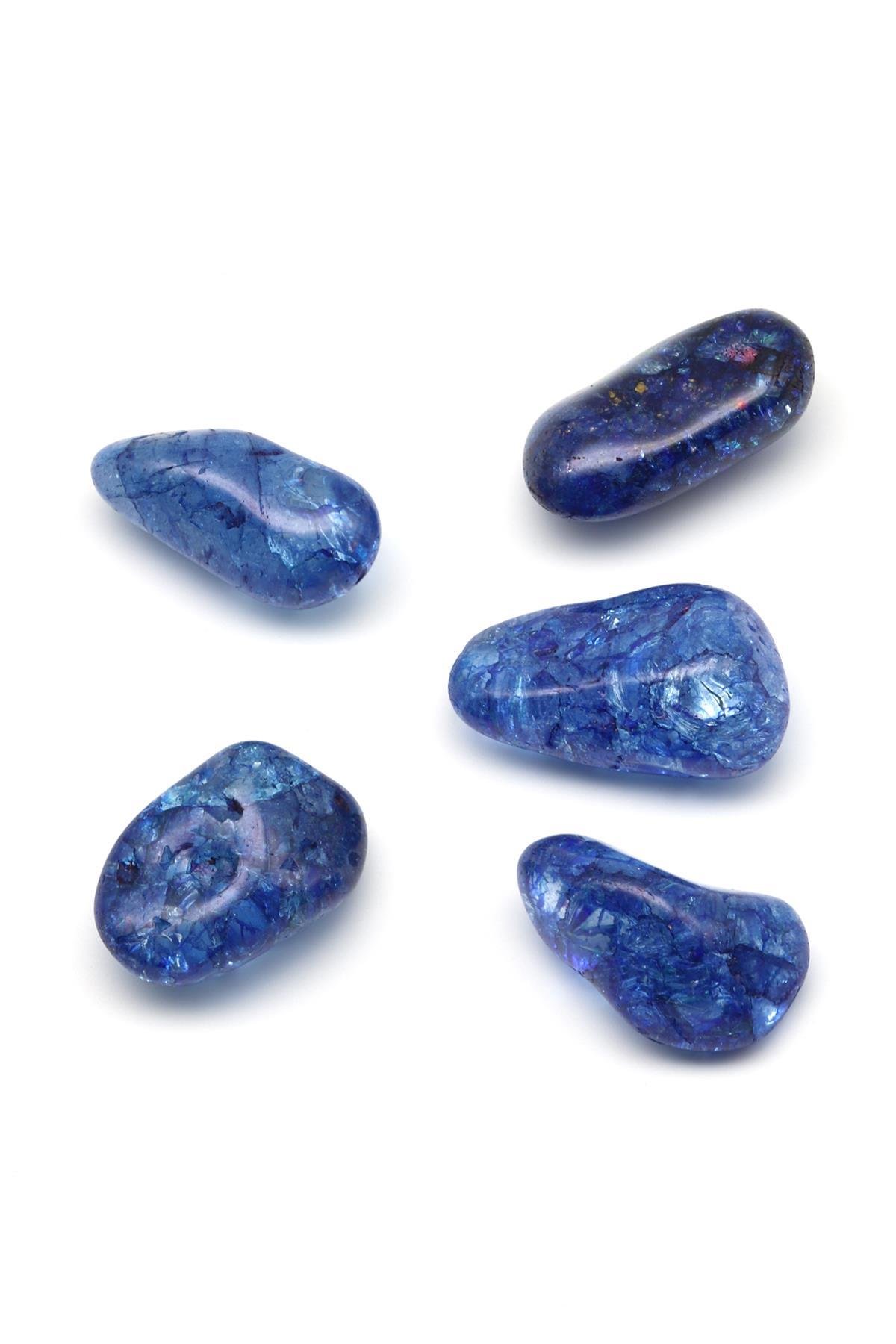 Mavi Necef Doğal Taş Tamburlanmış Parça - Tımbıl