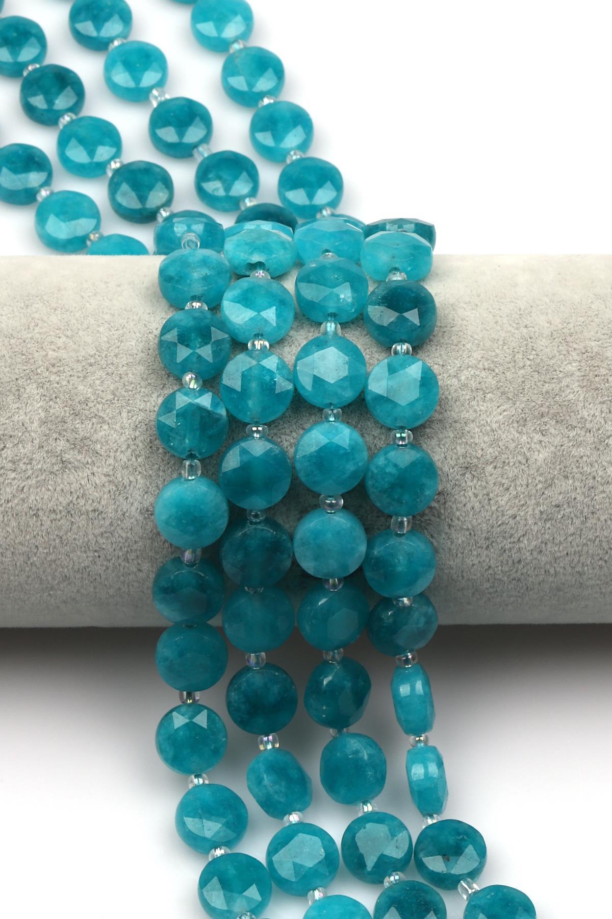 Mavi Renkli Kuvars Doğaltaş Dizi 10 mm Yassı Kesim