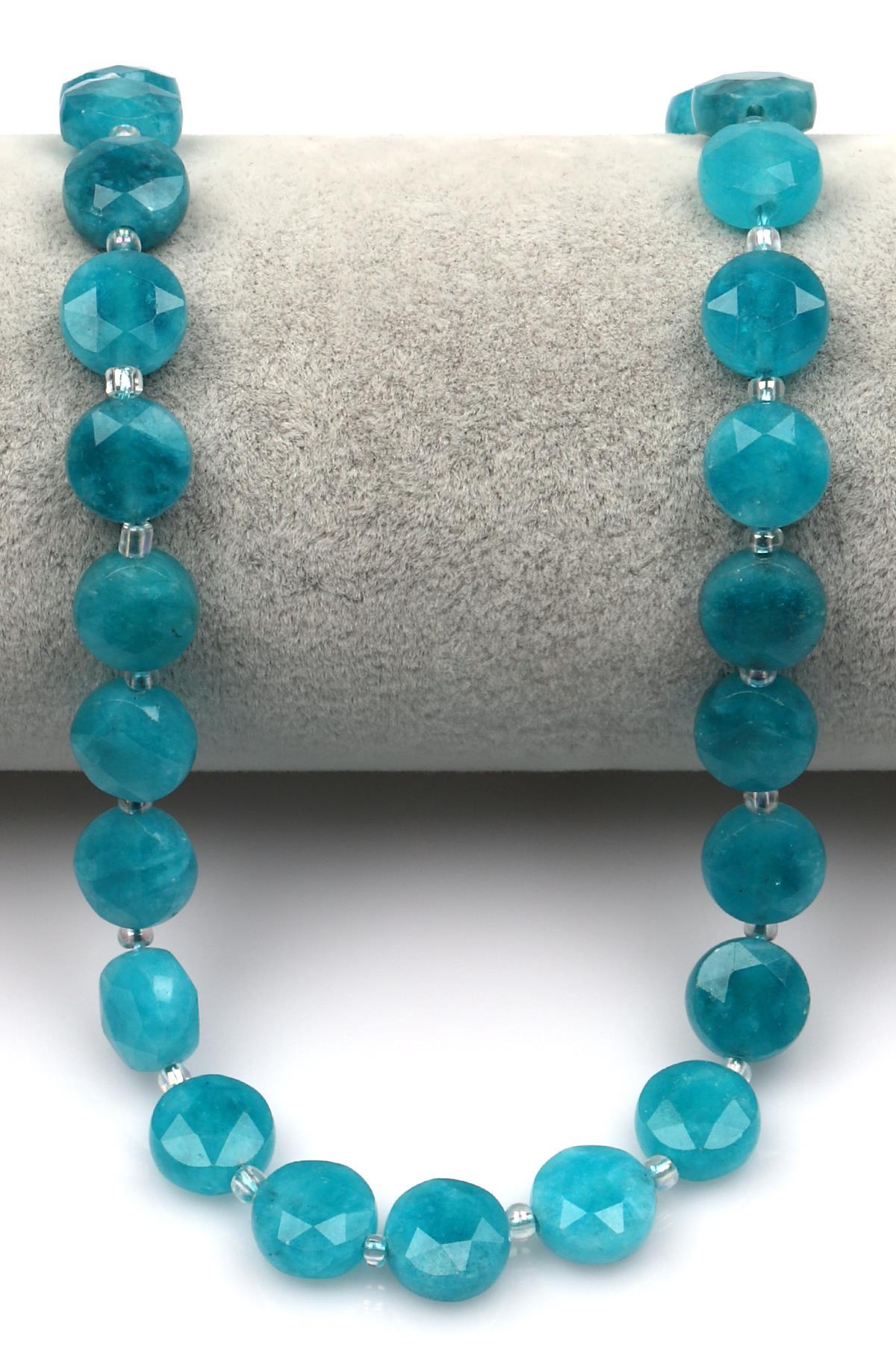 Mavi Renkli Kuvars Doğaltaş Dizi 10 mm Yassı Kesim