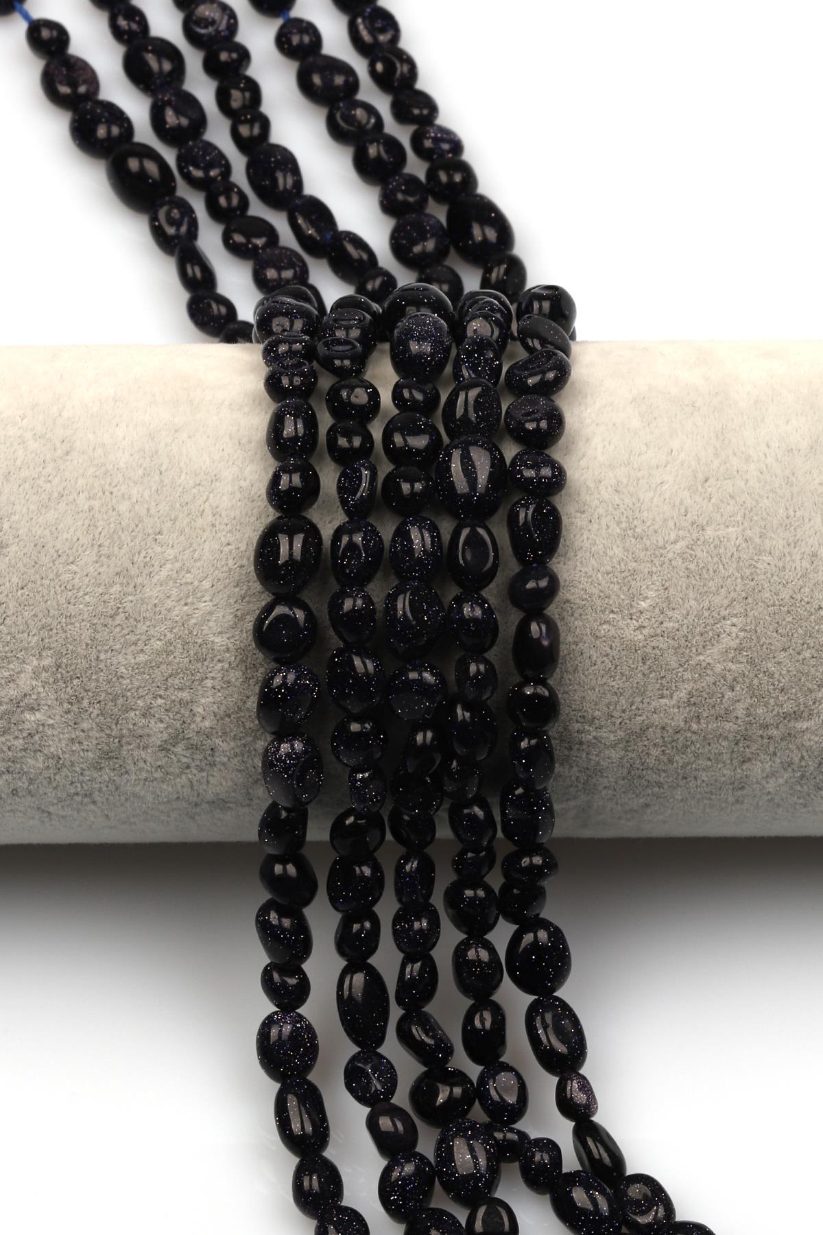 Mavi Yıldız Taşı Dizi 6 x 8 mm Mercimek Kesim