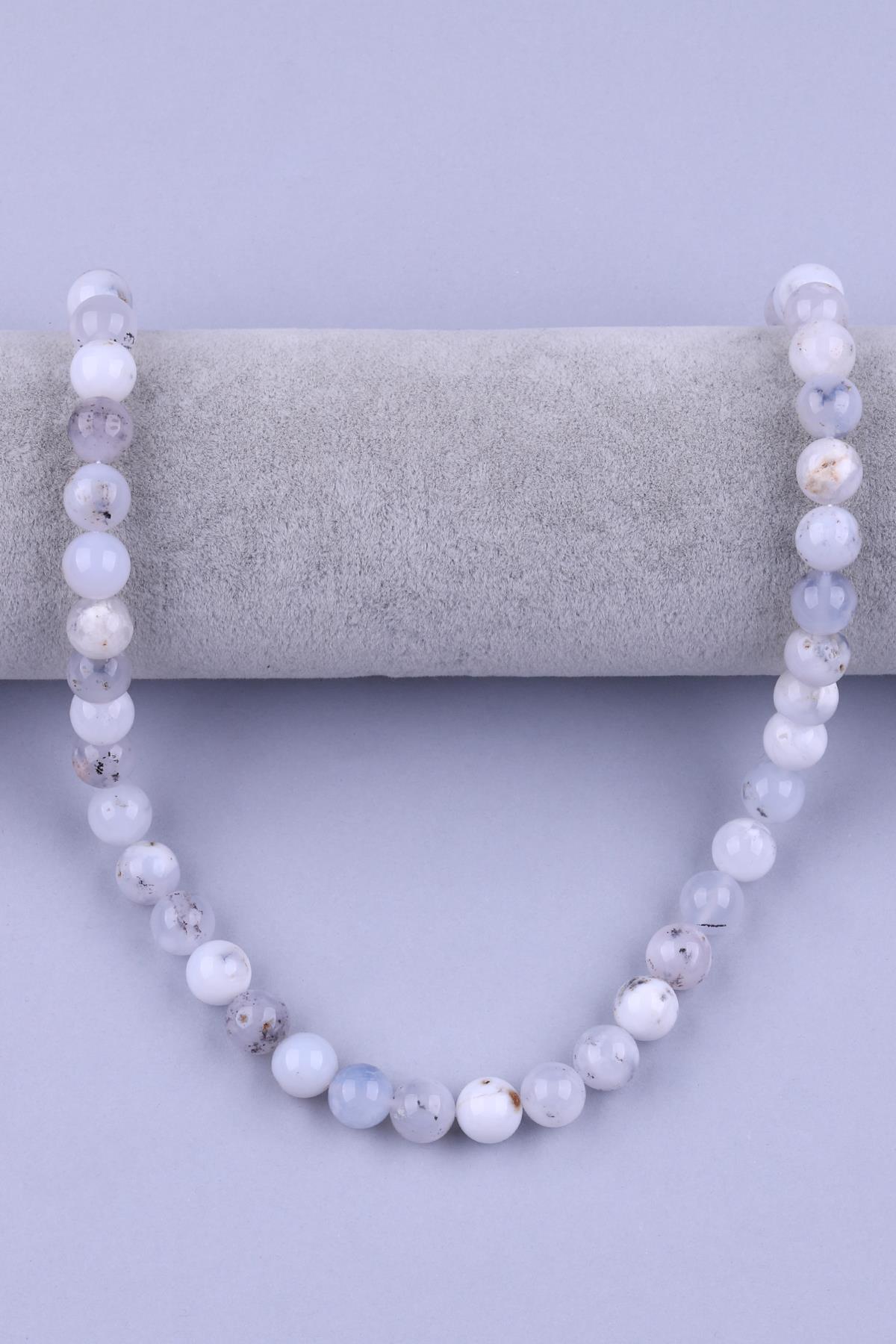 Merlinite ( Dendiritli Agate ) Doğal Taş Dizi 10 mm Küre Kesim