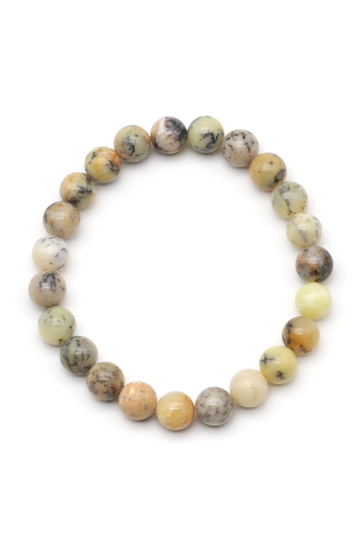 Merlinite Opal Doğal Taş Bileklik 8 mm Küre Kesim