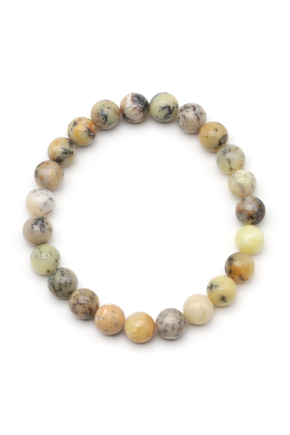 Merlinite Opal Doğal Taş Bileklik 8 mm Küre Kesim