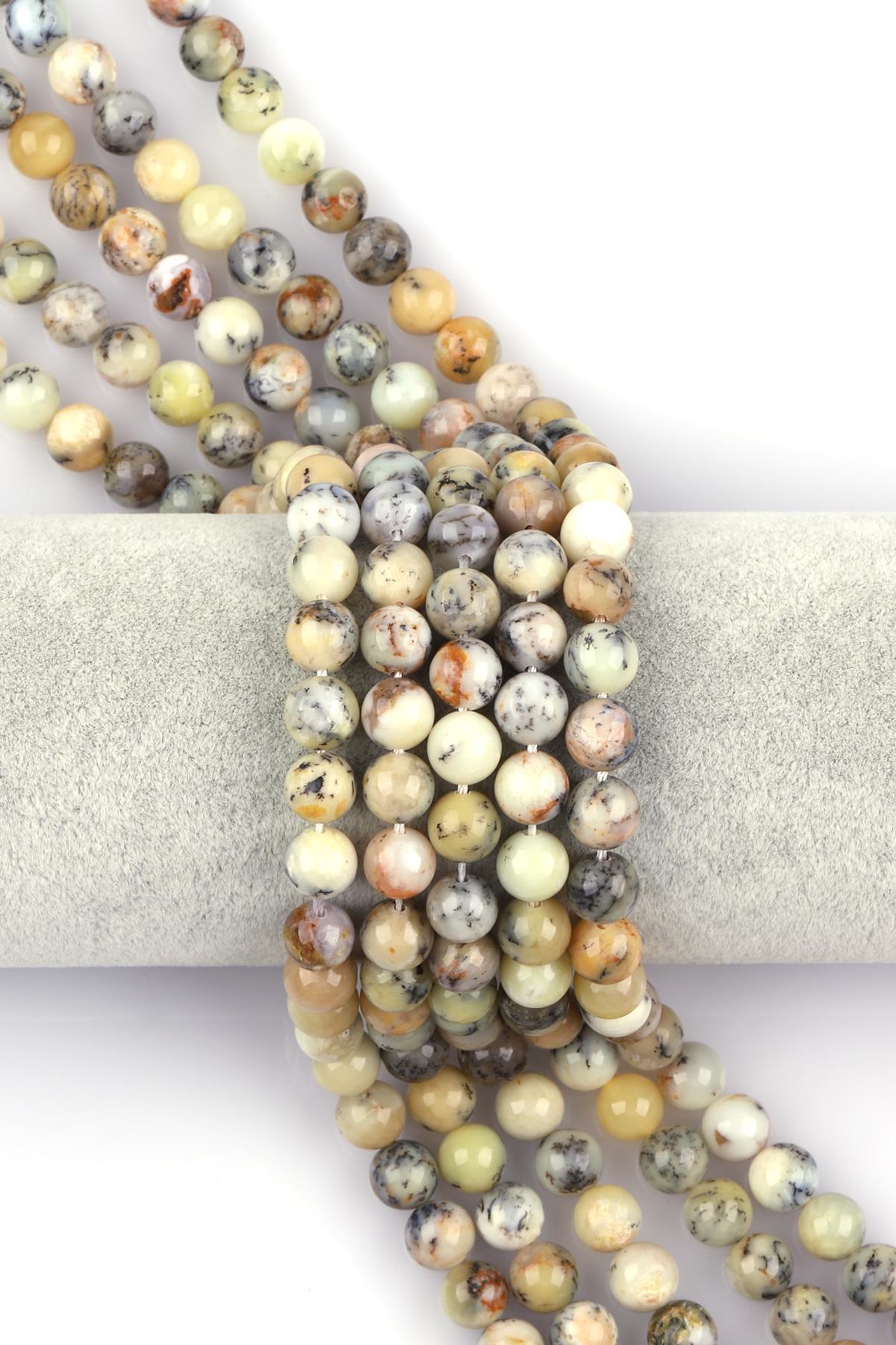 Merlinite Opal Doğal Taş Dizi 8 mm Küre Kesim 