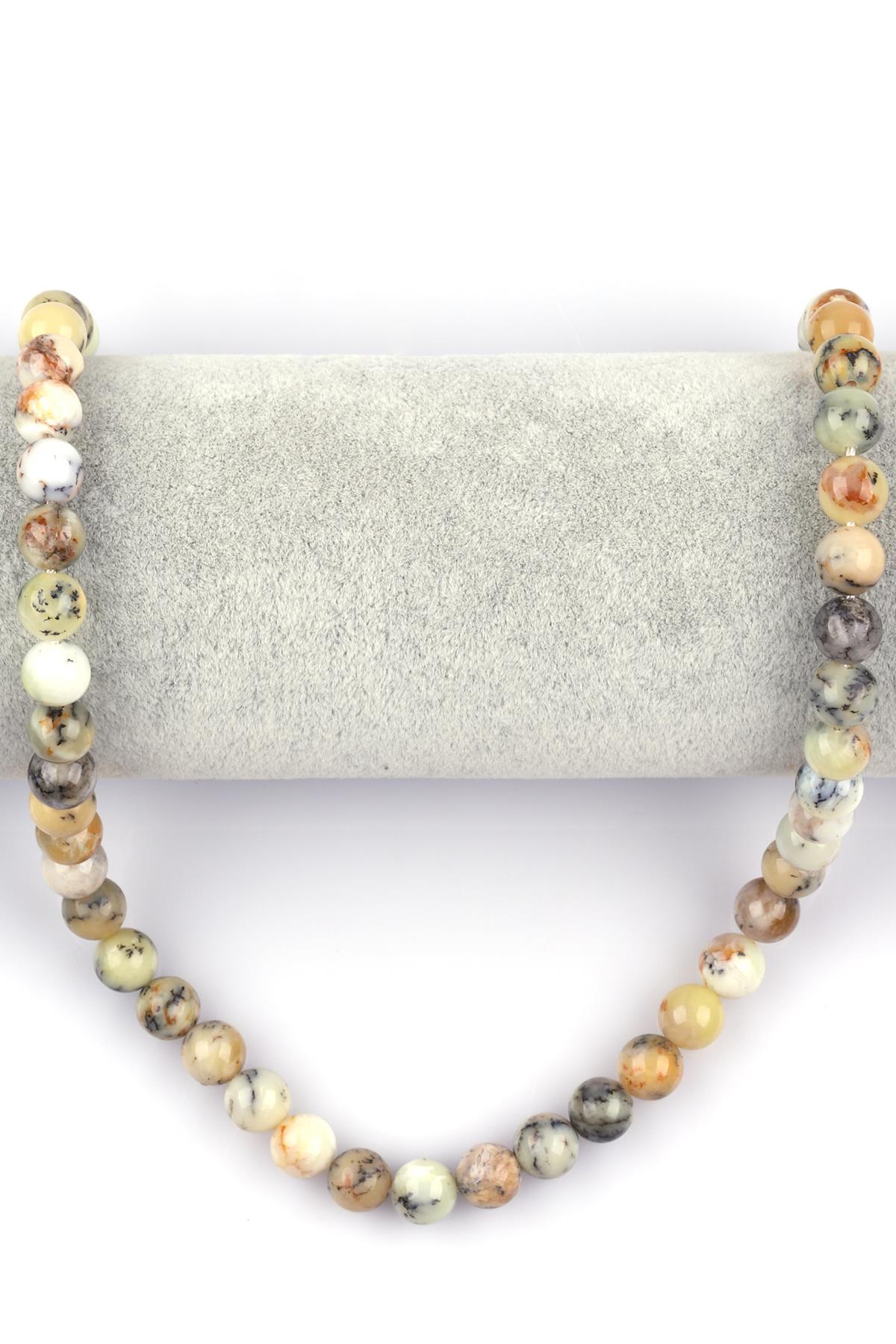 Merlinite Opal Doğal Taş Dizi 8 mm Küre Kesim 