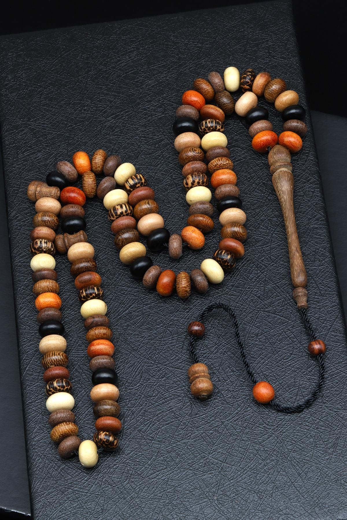 Miks Ağaç 99'Lu Tesbih 5 x 10 mm Rondel Kesim