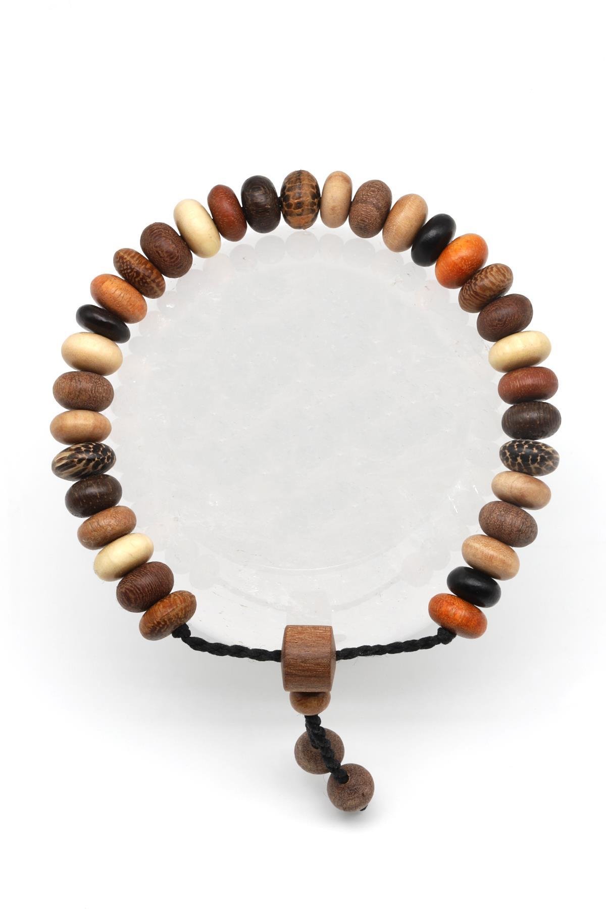 Miks Ağaç Makrome Örme Bileklik Rondel Kesim