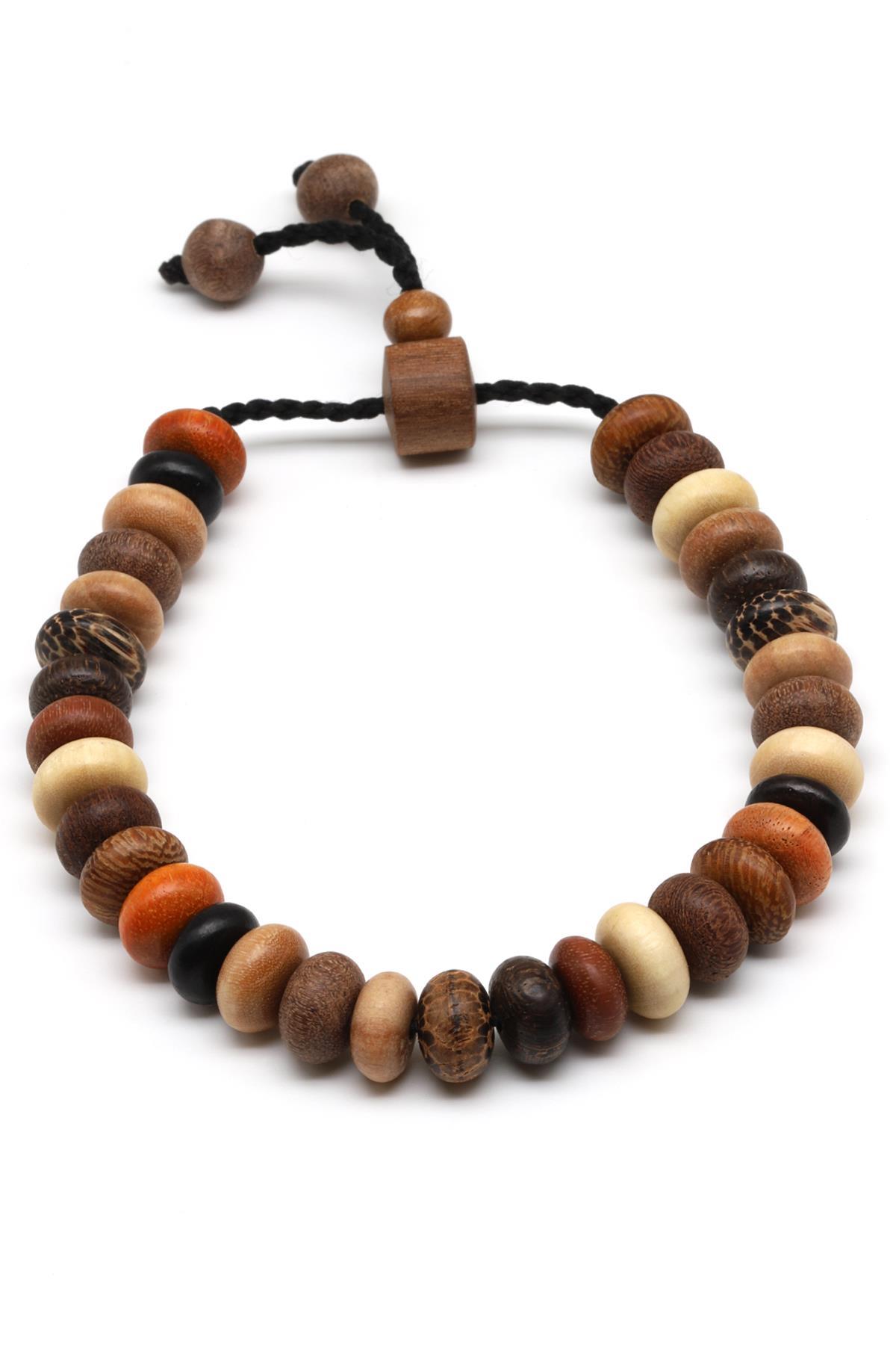 Miks Ağaç Makrome Örme Bileklik Rondel Kesim