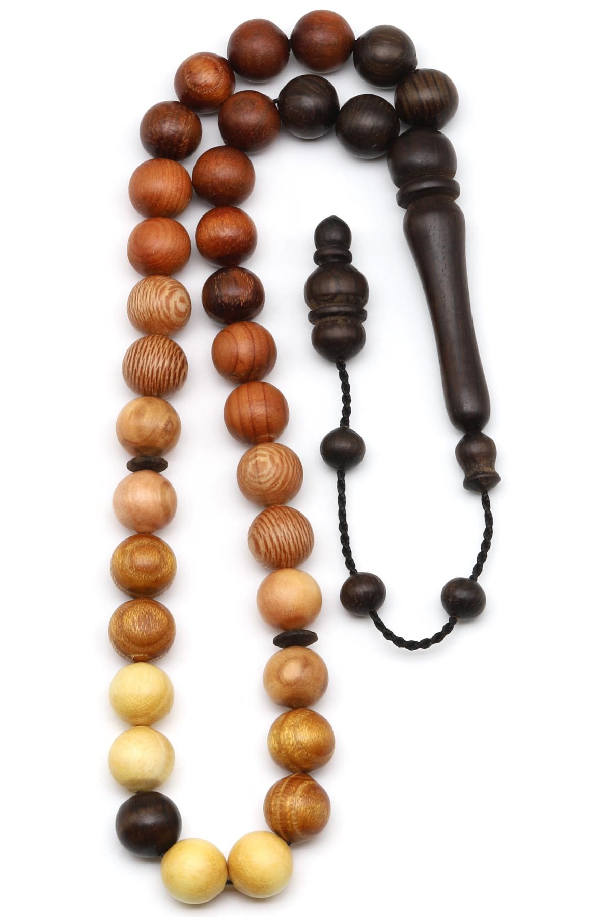 Miks Ağaç Tesbih 10 mm Küre Kesim - T-1547