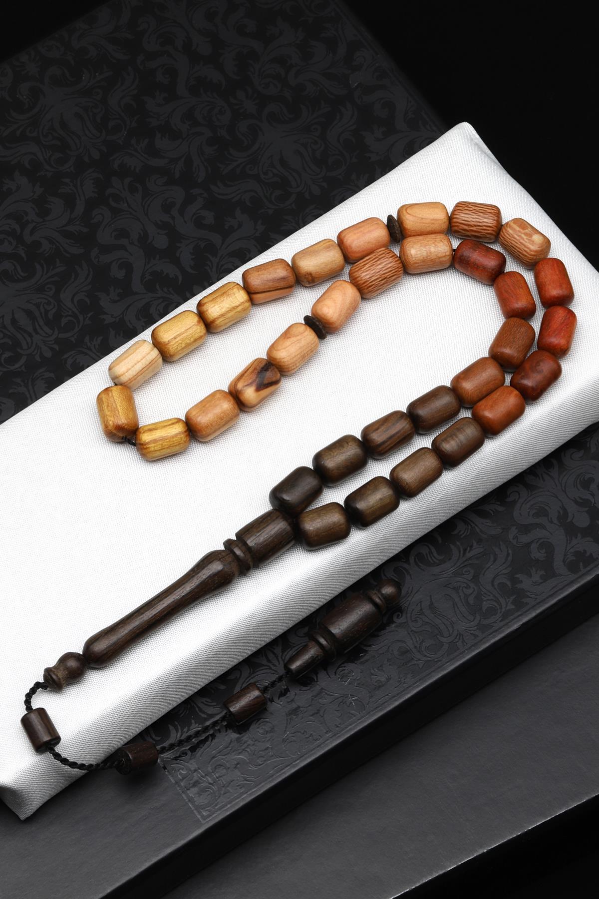 Miks Ağaç Tesbih 8 x 12 mm Kapsül Kesim - T-1546