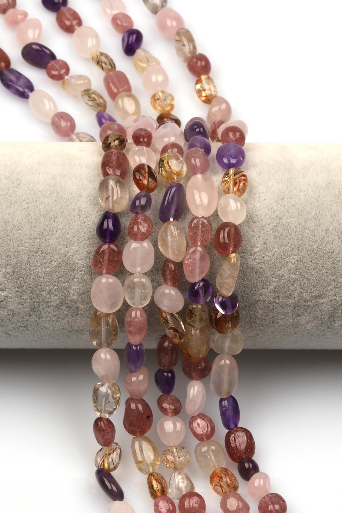 Miks Doğal Taş Dizi 6 x 10 mm Mercimek Kesim