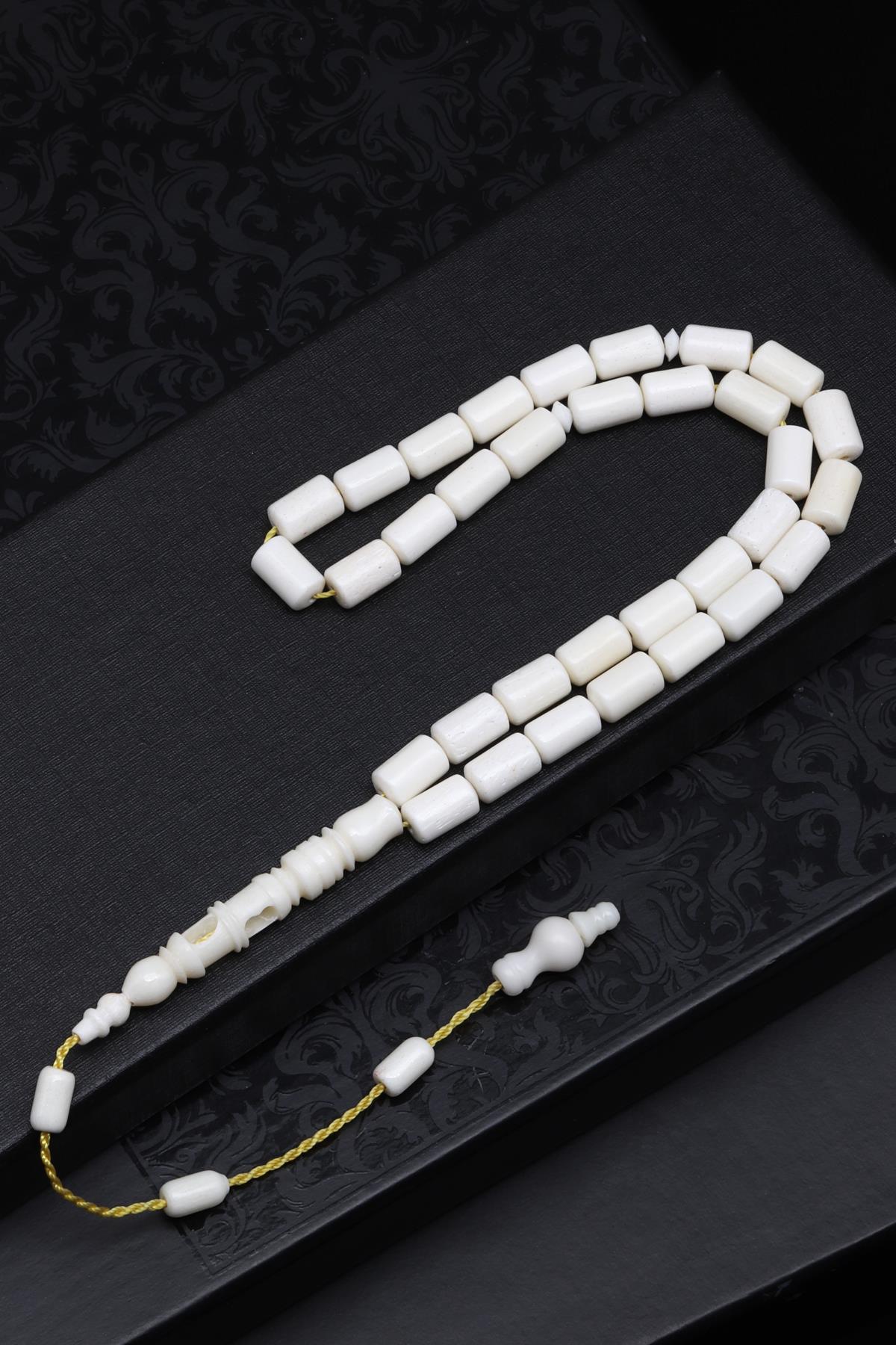 Minare İmameli Kemik Tesbih 5 x 9 mm Silindir Kesim