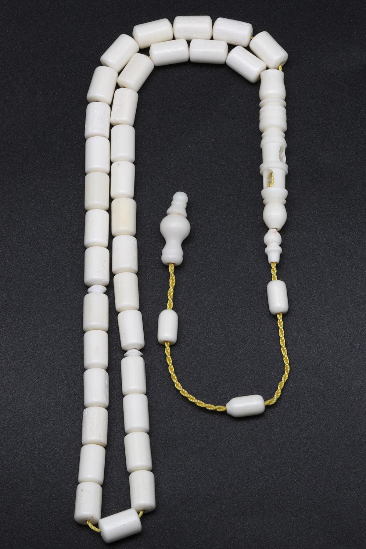 Minare İmameli Kemik Tesbih 5 x 9 mm Silindir Kesim