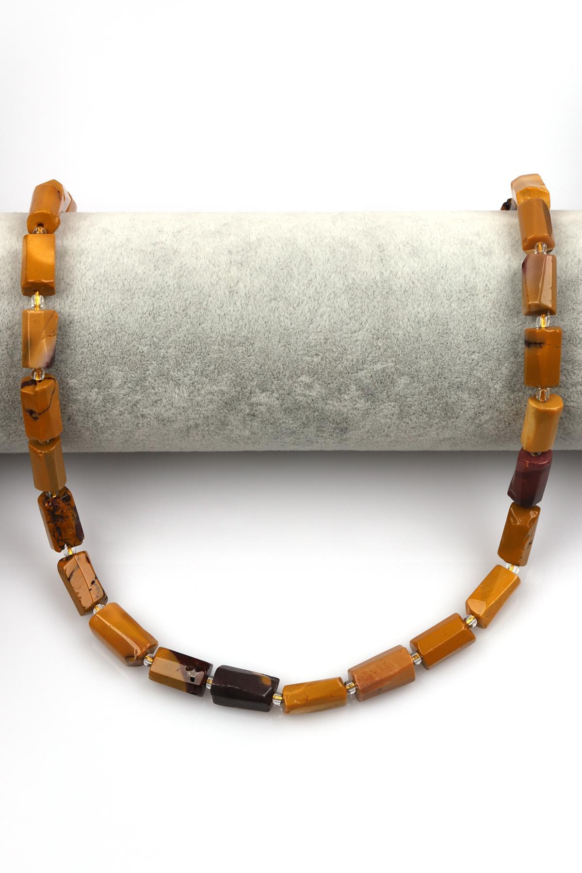 Mookait Jasper Doğal Taş Dizi 7 x 12 mm Boru Kesim