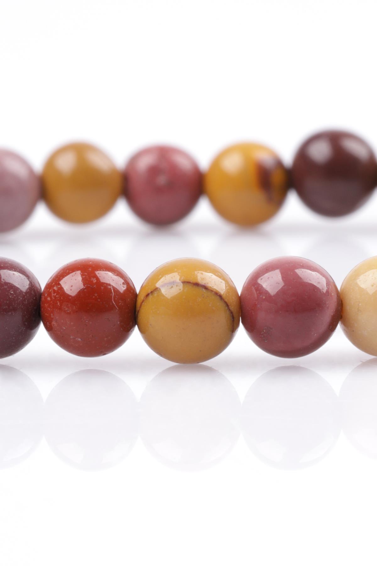 Mookaite Jasper Doğal Taş Bileklik 6 mm Küre Kesim