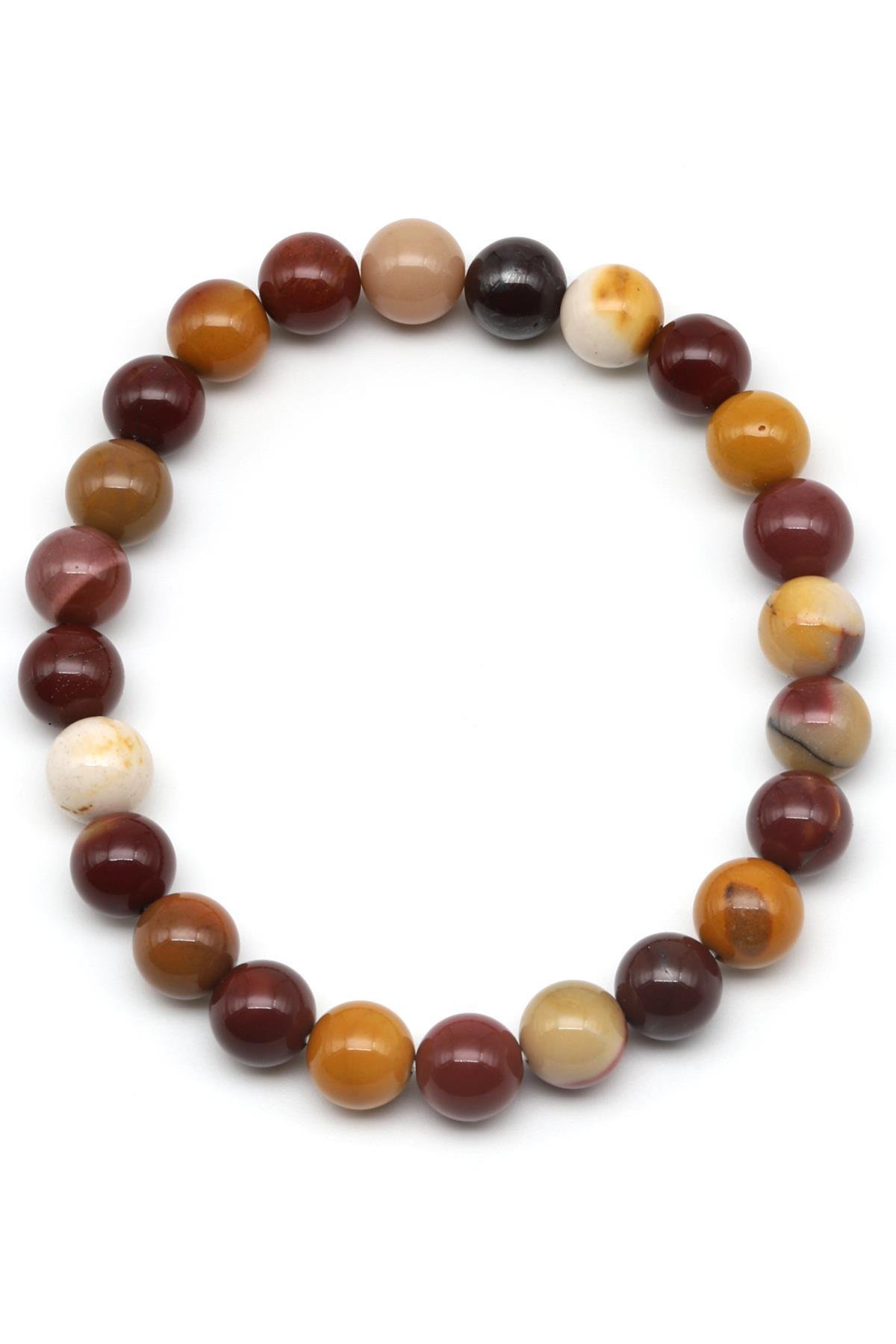 Mookaite Jasper Doğal Taş Bileklik 8 mm Küre Kesim