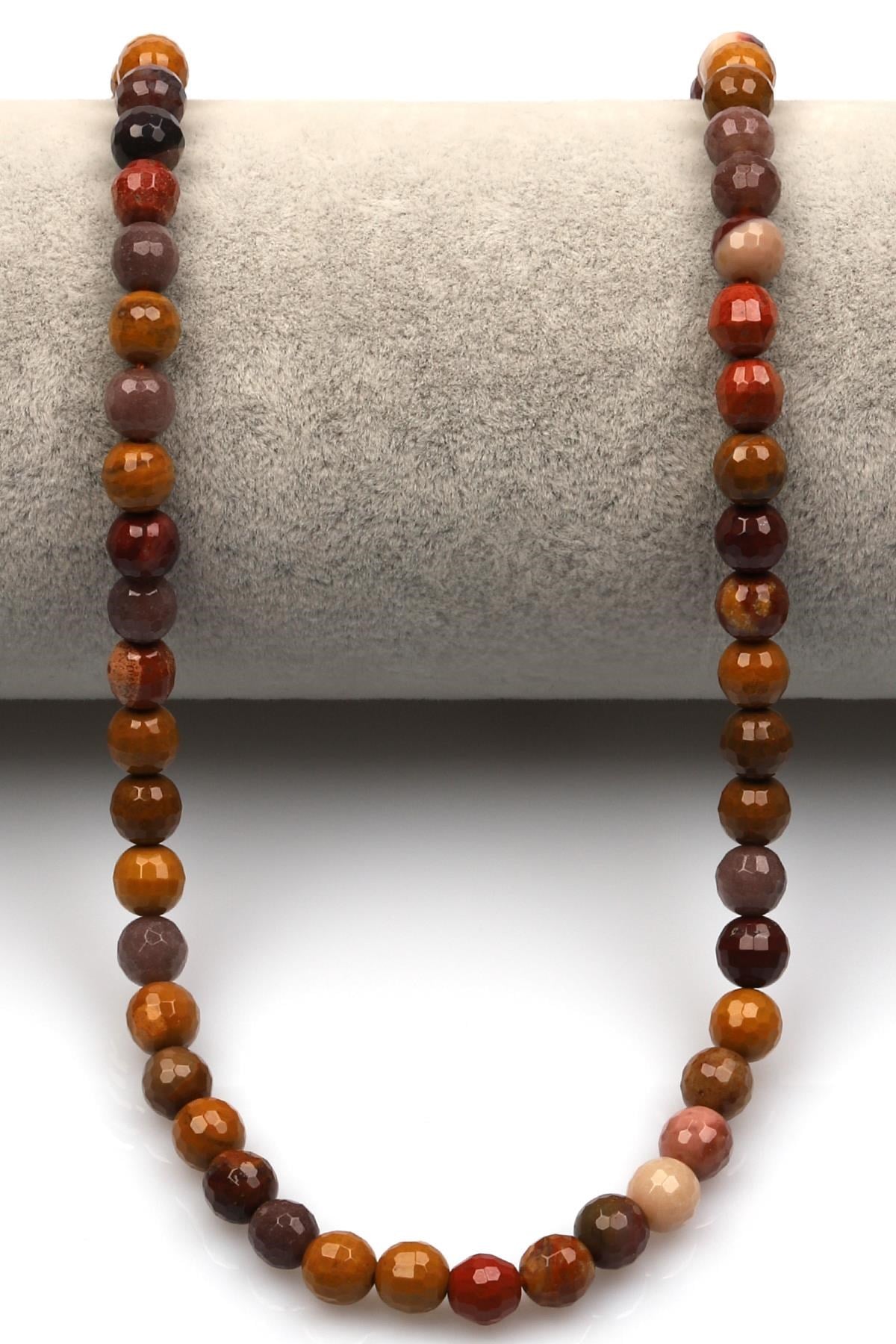 Mookaite Jasper Doğal Taş Dizi 6 mm Fasetli Küre Kesim