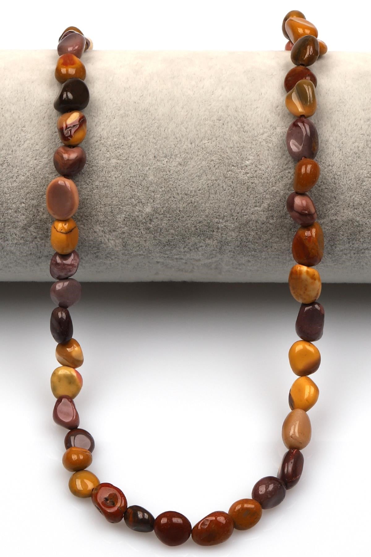 Mookaite Jasper Doğal Taş Dizi 6 x 8 mm Mercimek Kesim