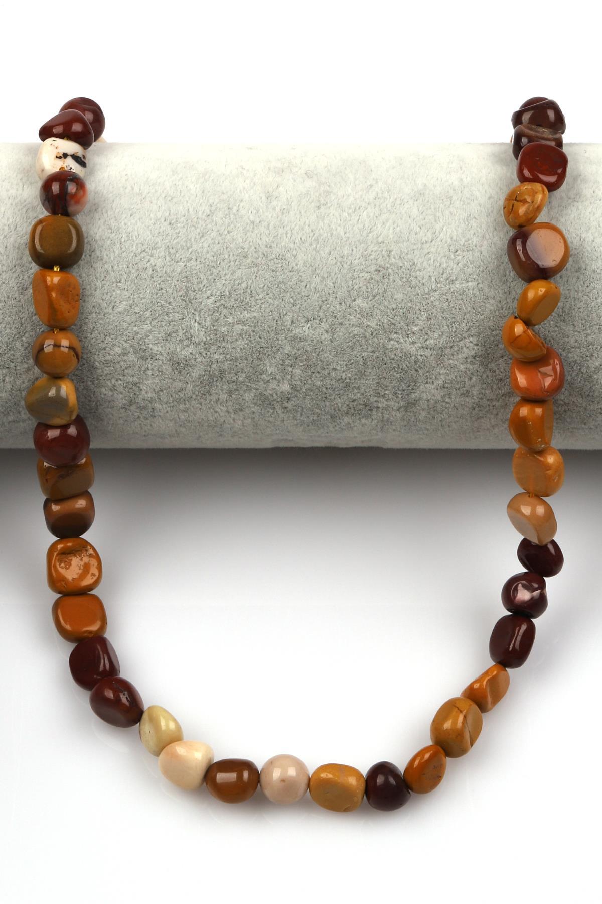 Mookaite Jasper Doğal Taş Dizi 8 x 9 mm Mercimek Kesim