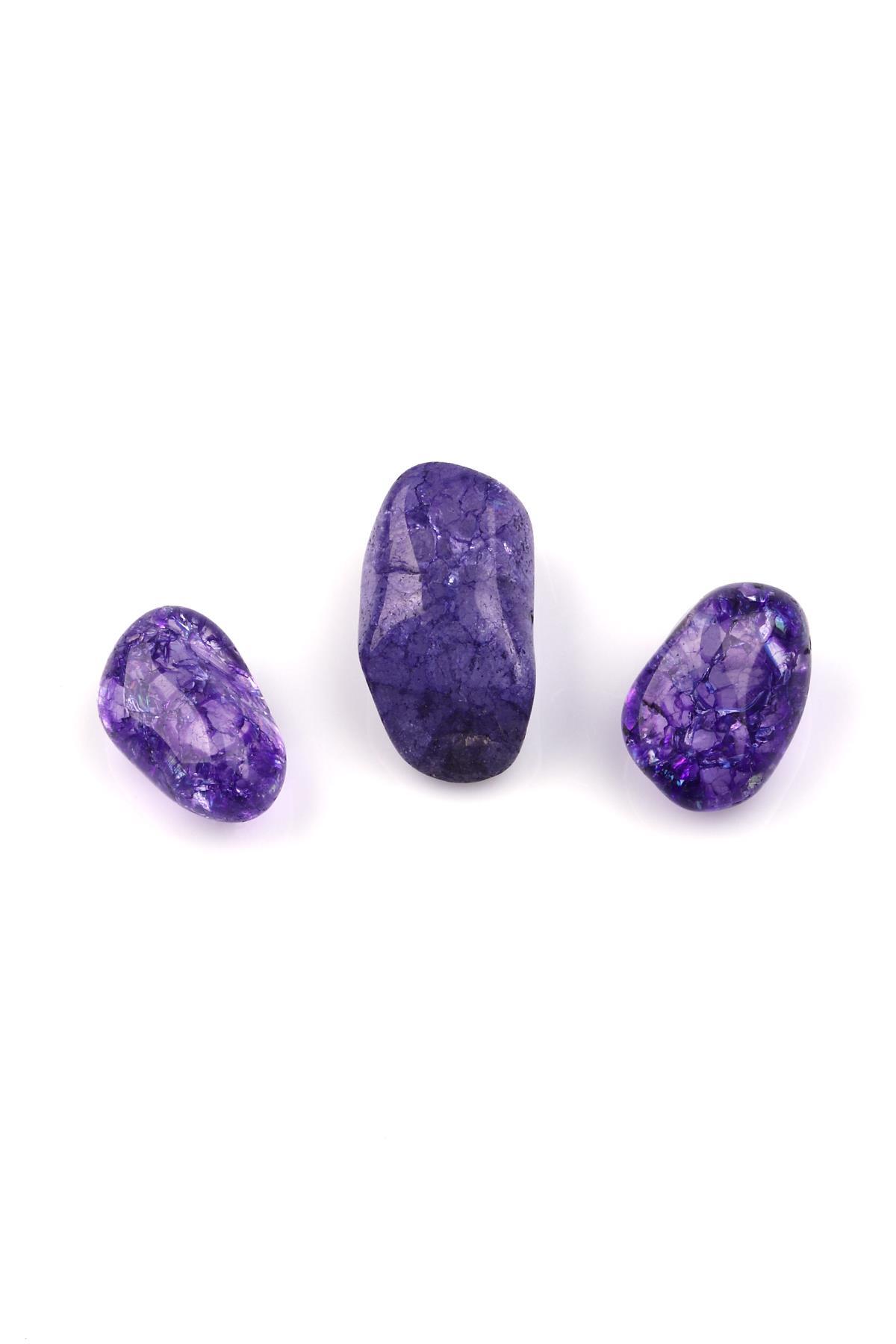 Mor Necef Doğal Taş Tamburlanmış Parça - Tımbıl