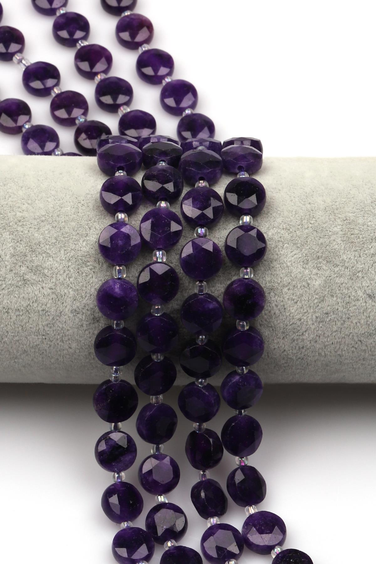 Mor Renkli Kuvars Doğaltaş Dizi 10 mm Yassı Kesim