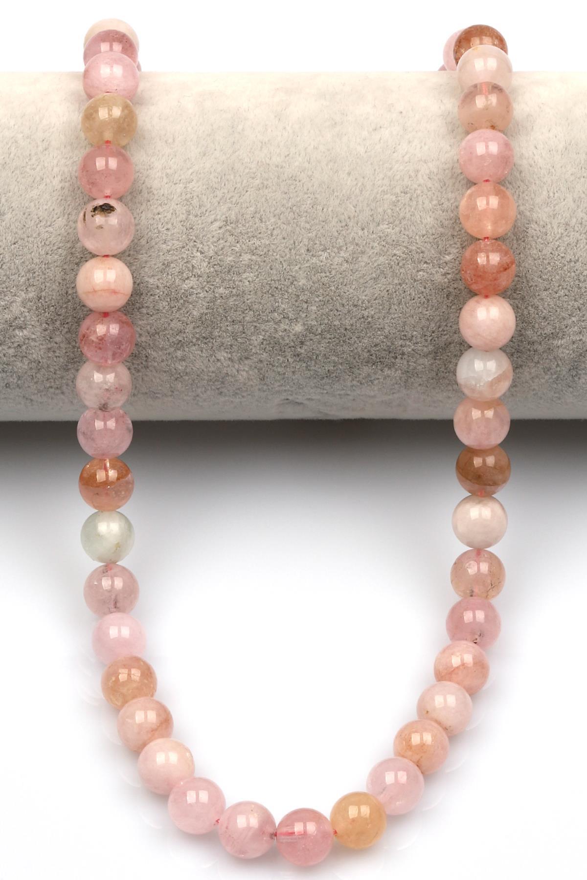 Morganit Doğal Taş Dizi 8 mm Küre Kesim