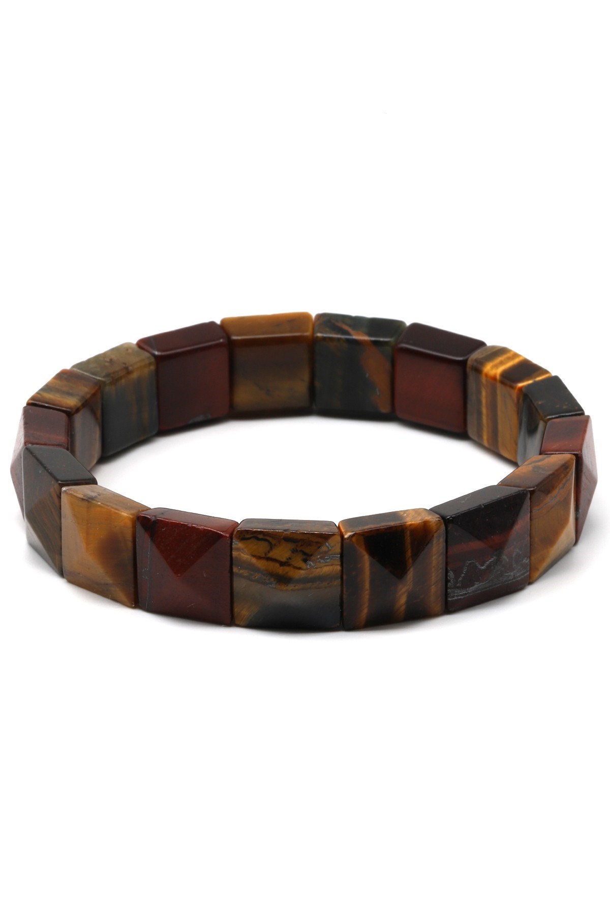 Multi Kaplan Gözü Doğal Taş Bileklik 12 x 12 mm Özel Kesim - BLK-2397