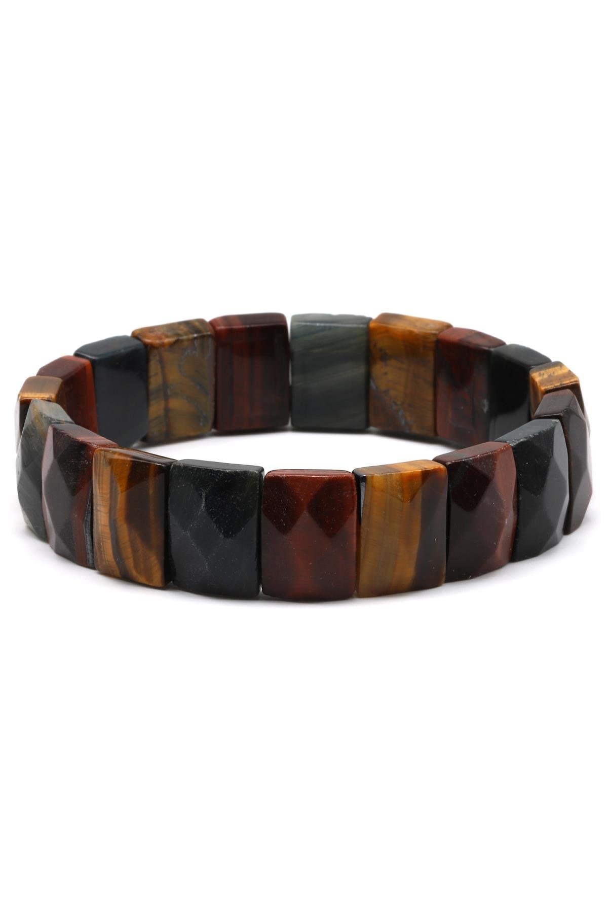 Multi Kaplan Gözü Doğal Taş Bileklik 11 x 15 mm Özel Kesim